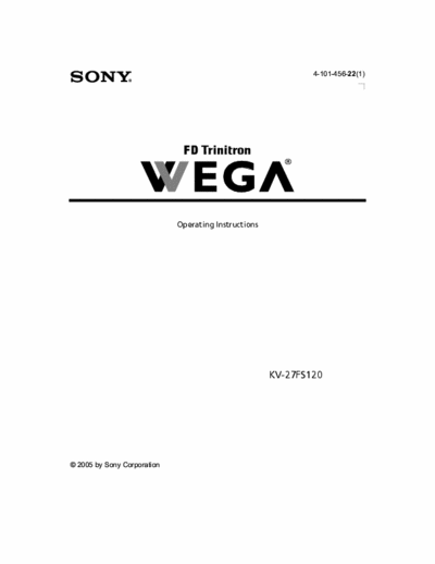 Sony KV-27FS120 User manual